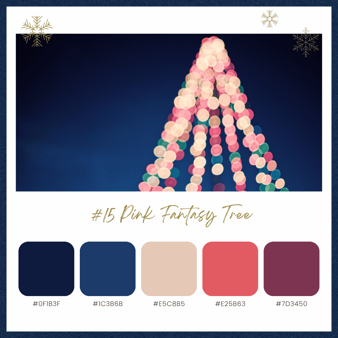 クリスマスカラーパレット15:ピンクファンタジーツリー