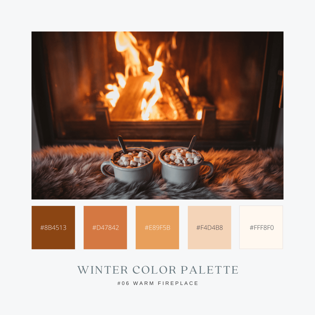 冬のカラーパレット06. Warm Fireplace / 暖炉の温もり
