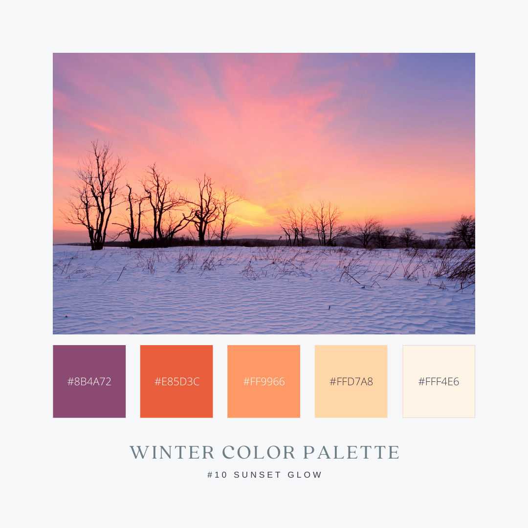 冬のカラーパレット10. Sunset Glow / 冬の夕焼け